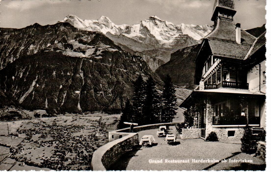 Cartoline postali: Restaurant Harderkulm Interlaken 1953 – Usato da Wolhusen venduto da Curver9