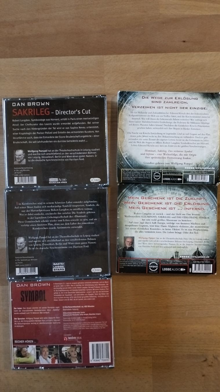 Hörbücher: Dan Brown 5 Hörbucher auf CD – Gebraucht aus Eggiwil von Loego 1