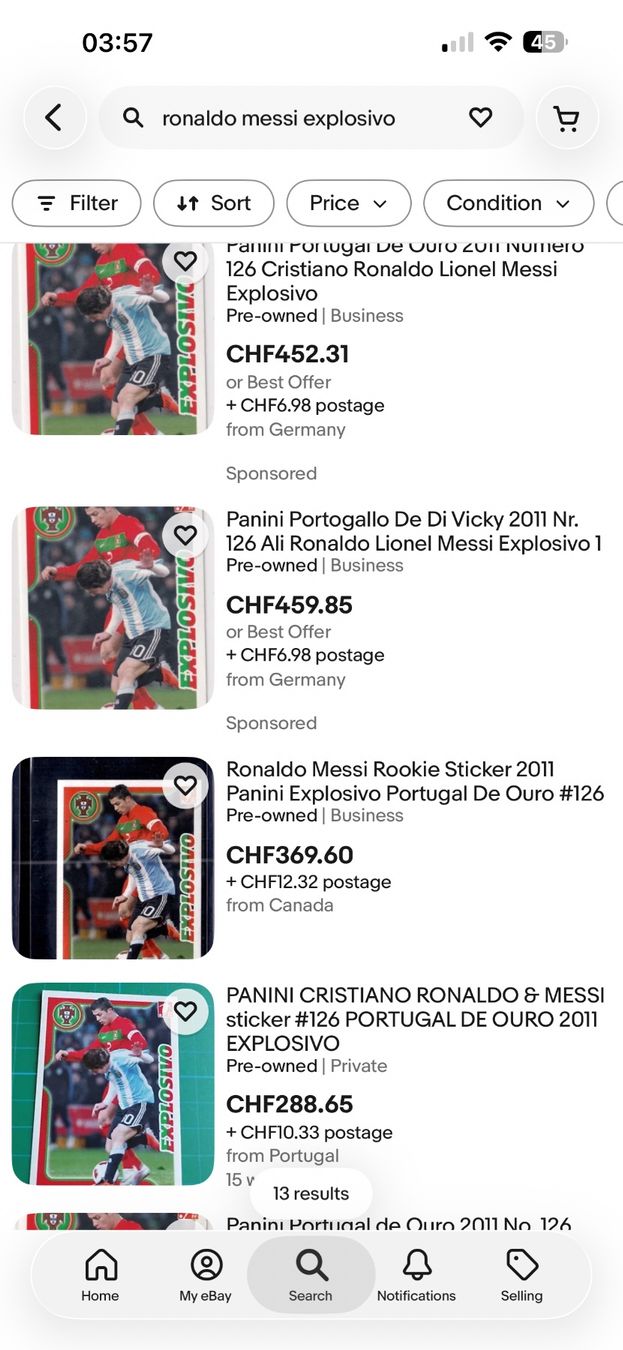 Panini Carte collezionabili: Cristiano Ronaldo Messi Explosivo #126 – Usato da Zürich venduto da rookie_to_legend 2