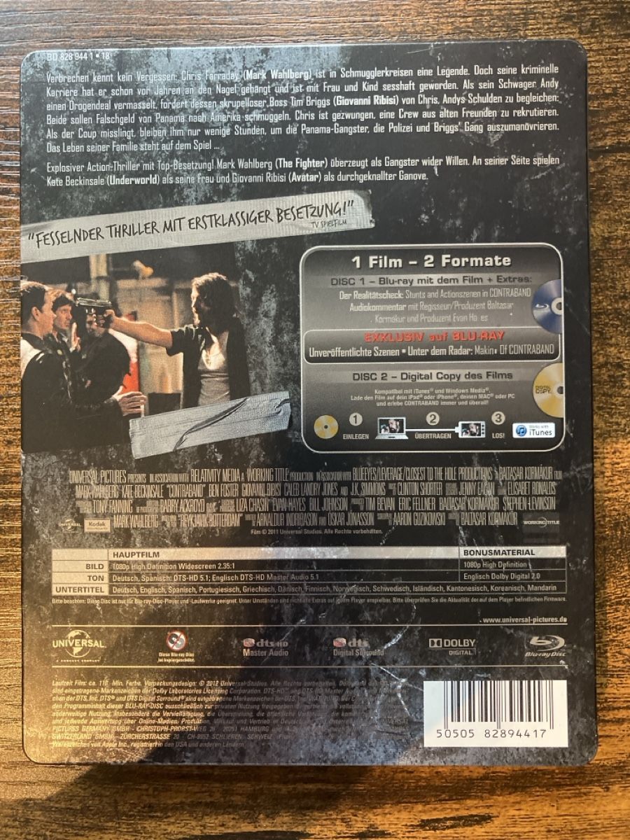 Tous les DVDs: Contraband BluRay – D'occasion à Glarus par Jhuber78 1