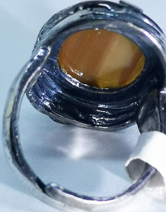 Anelli: Silberring mit Bernstein  18mm=57  R9 – Nuovo (secondo la descrizione) da Lutzenberg venduto da Truhe 2