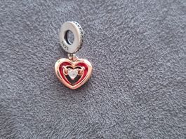 Silber Charm Herz rosé +Garantie