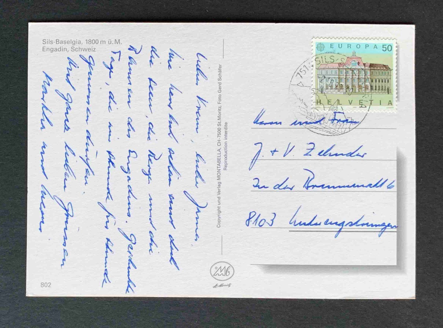 Cartoline postali: AK Sils Baselgia Engadin Schweiz – Usato da Goldau venduto da artelier1 1