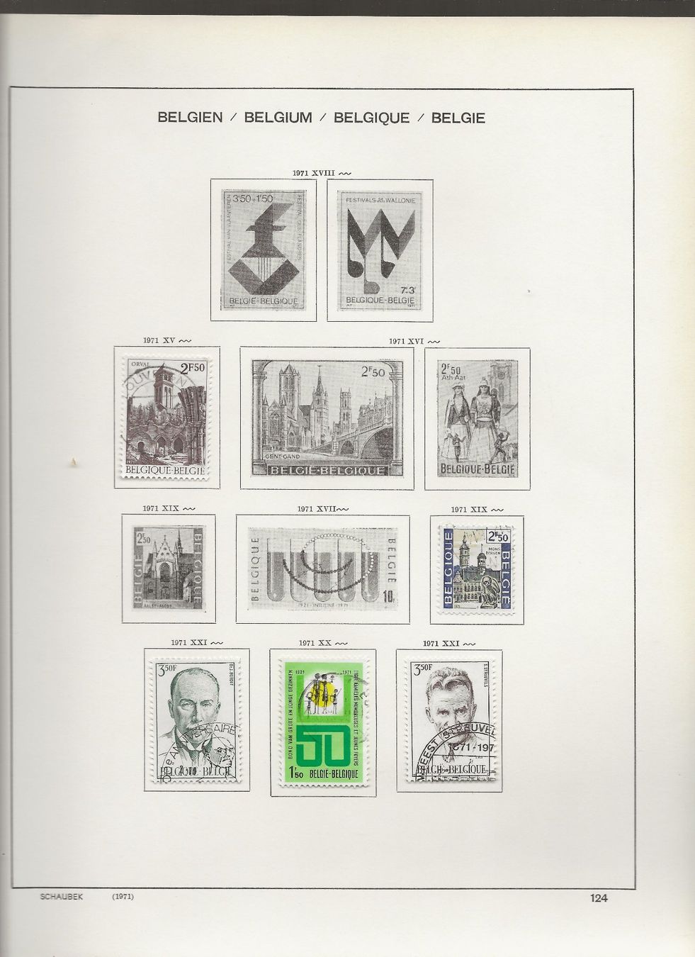 Tutti i francobolli: Marken Belgien 1971 bis 1973 – Usato da Au ZH venduto da xelagreb01 2
