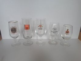 Bier Brauereien verschiedene Gläser