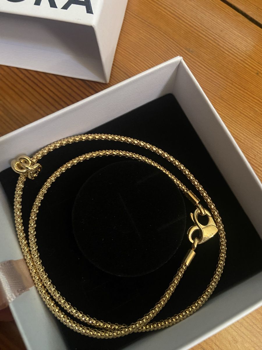 Pandora Catenine: Pandora Gliederhalskette mit Nieten – Nuovo e nell'imballaggio originale da Zürich venduto da hannahre