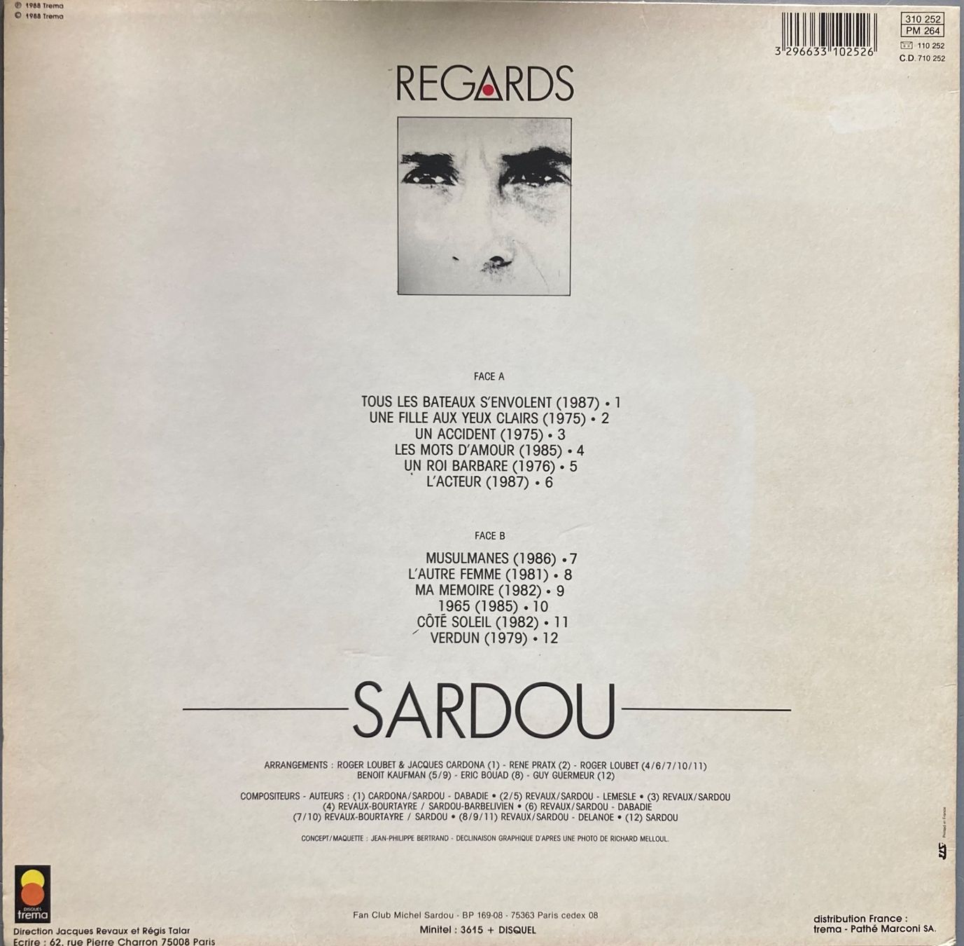 Schallplatten: MICHEL SARDOU - REGARDS – Gebraucht aus Poliez-Pittet von Newtown-Records 1