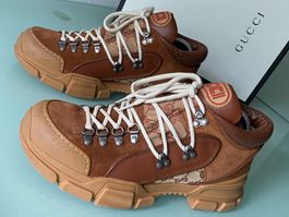 GUCCI GG Guccissima Flashtrek Braun Leder Boots Sneaker 42.5