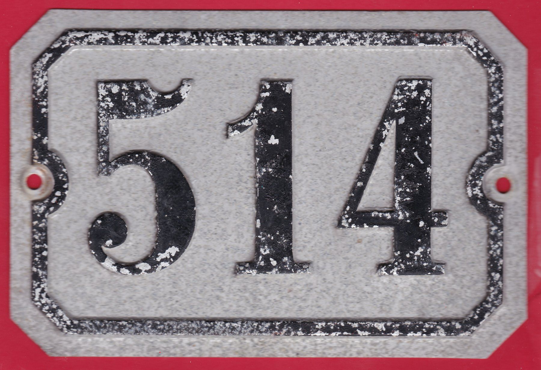 Schilder: BLECH HAUSNUMMER 514, 16 x 11 cm – Gebraucht aus Oberrieden von Gebirgsstelze