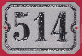 BLECH HAUSNUMMER 514, 16 x 11 cm