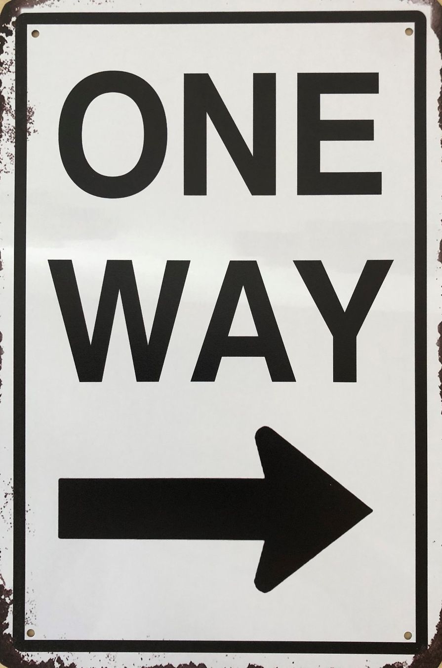 Schilder: Blechschild One Way 20 x 30 rechts Einbahn Strassensignal – Neu und originalverpackt aus Dättlikon von easythings