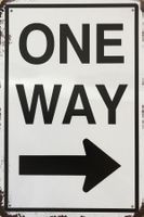 Blechschild One Way 20 x 30 rechts Einbahn Strassensignal