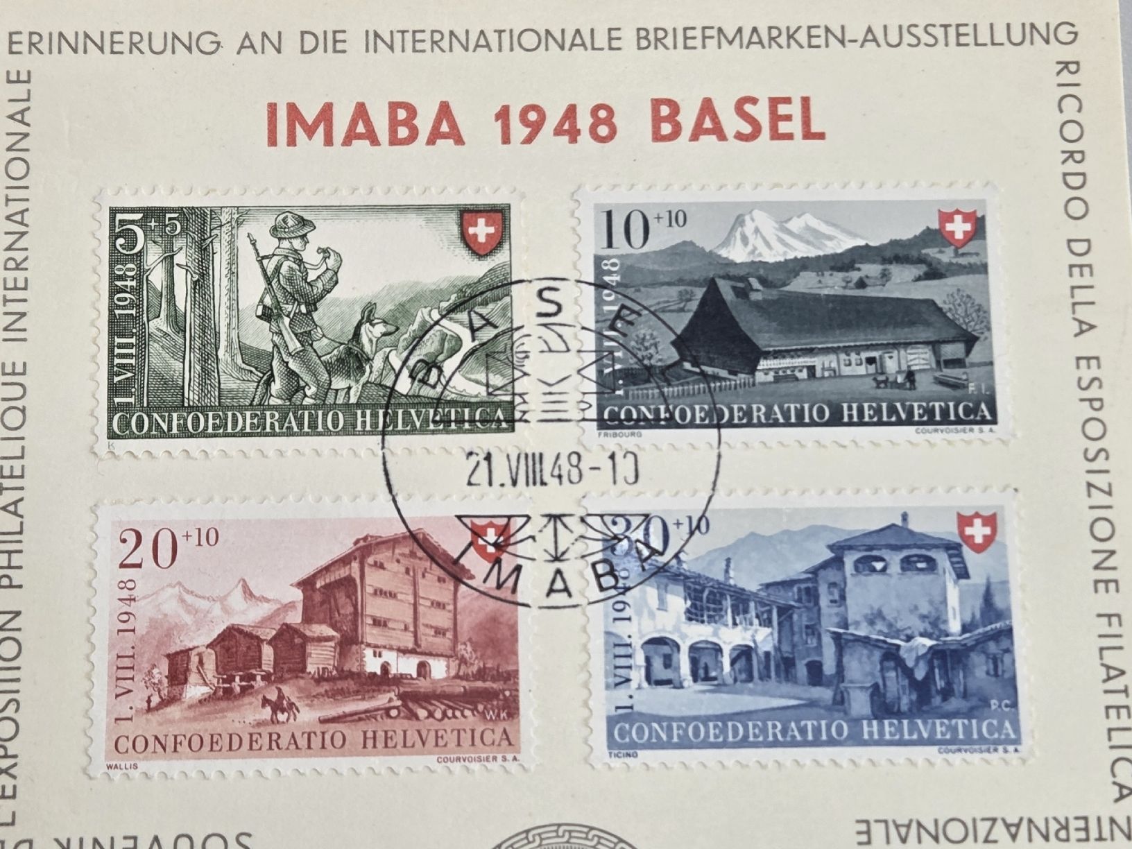 Tous les timbres: IMABA 1948 BASEL B38-41  – D'occasion à Buttikon par billigJackob 1