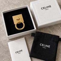 CELINE Paris Phone Ring aus Messing – Gold