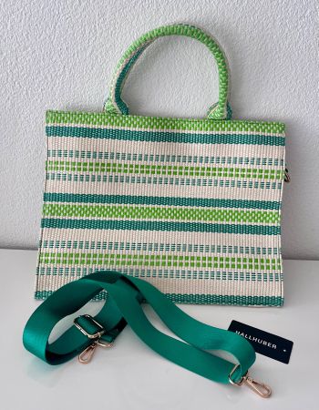 Hallhuber Shopper Geflochtenem Baumwolle-Mix Green