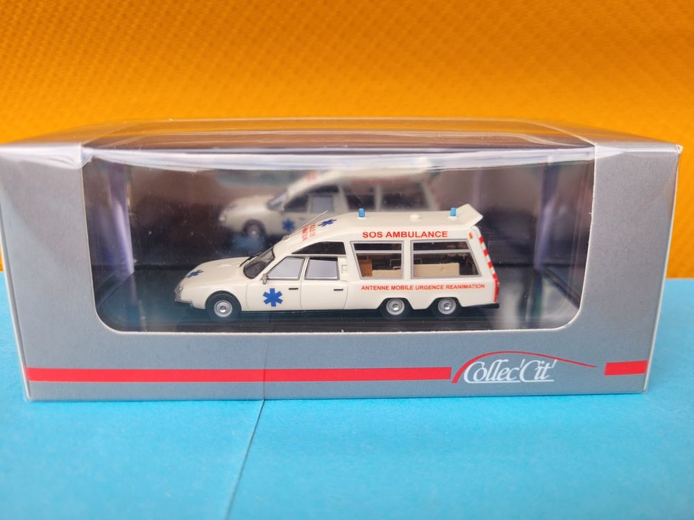 1 43 IXO CITROËN CX AMBULANCE 6 ROUES TISSIER ANNÉE 1986