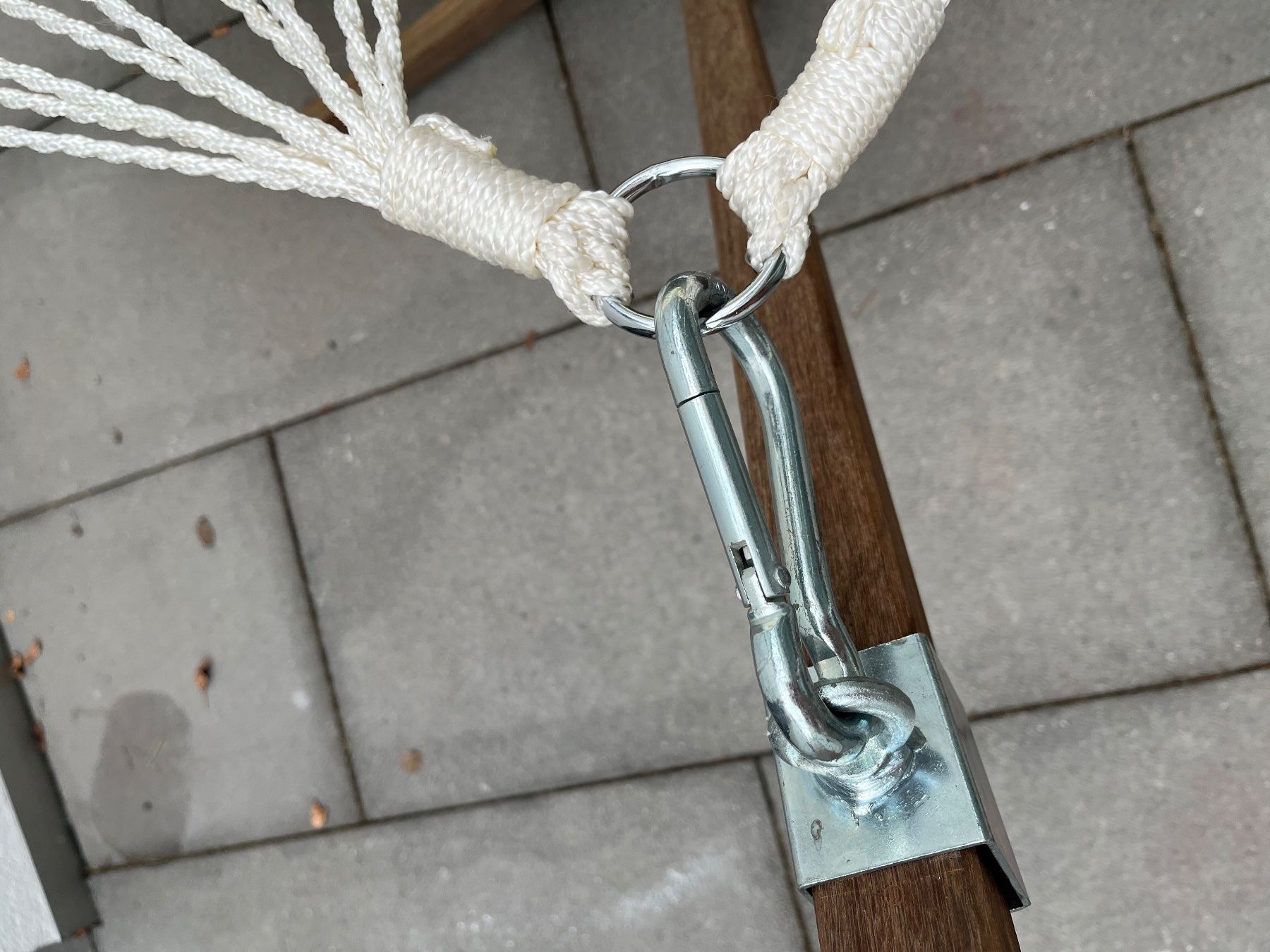 Amache: Hängematte mit Holzständer gestreift – Usato da Rotkreuz venduto da urs_8zbx 3