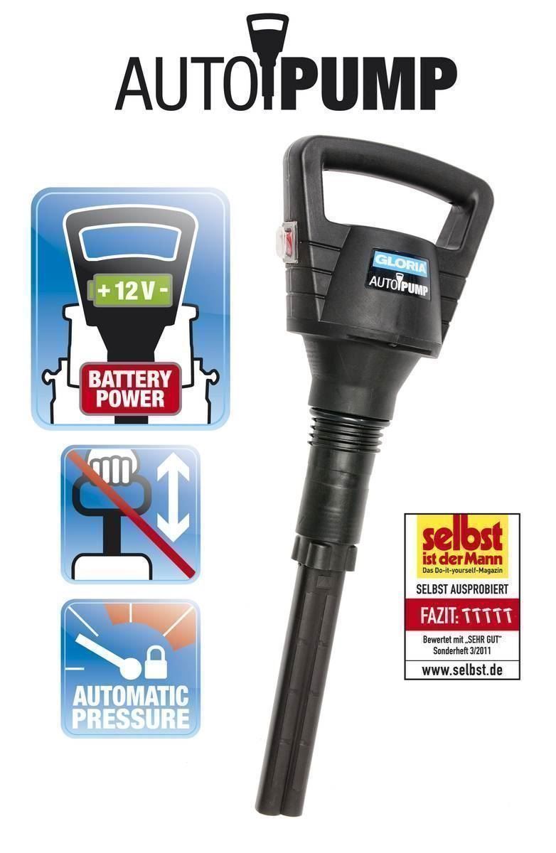 Pompe & Parti di ricambio: Gloria Garten Pumpe Akku Kompressor "AutoPump" ab Fr. 1.- – Nuovo e nell'imballaggio originale da Koppigen venduto da Bracher_Mail-House