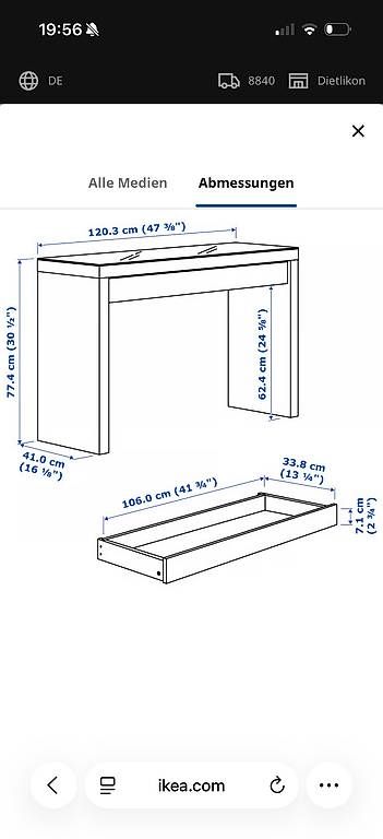 Schminktische: Ikea Malm Schminktisch – Gebraucht aus Einsiedeln von mel_g2bq 4