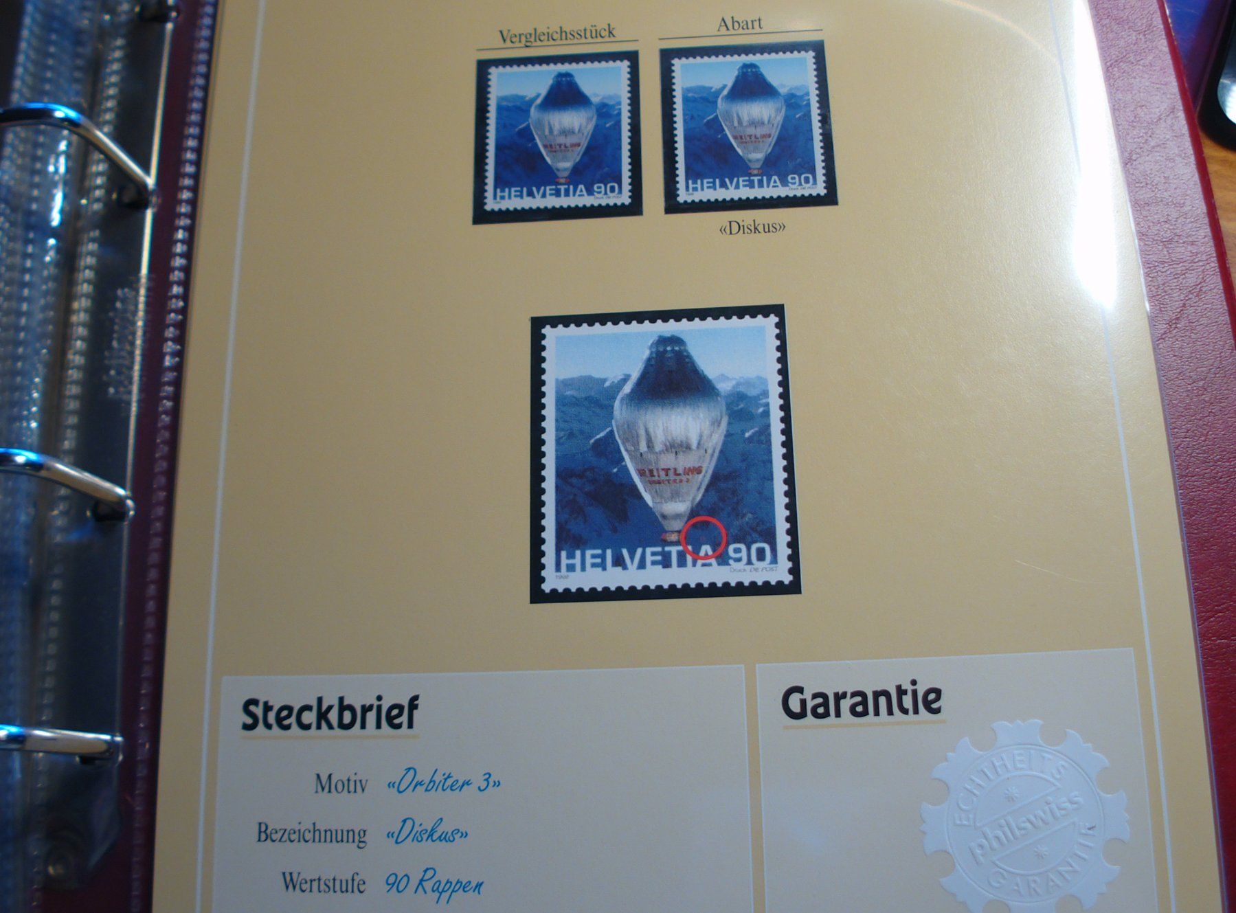 Alle Briefmarken: Abart 1999 **,  Breitling Orbiter, "Diskus" – Gebraucht aus Niederwil AG von morostahu 1