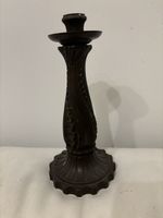 Bougeoir en fonte vintage brun 29cm