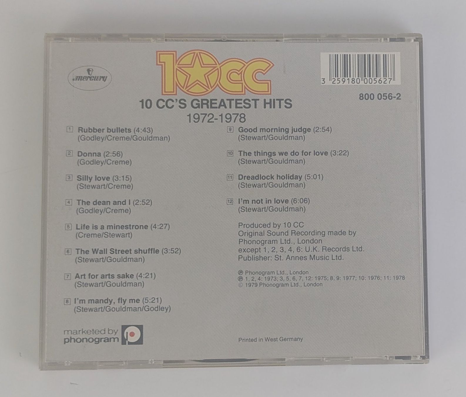CD: 10cc - Greatest Hits CD, 1972-1978 - Top – Usato da Zürich venduto da 1.Simon 1