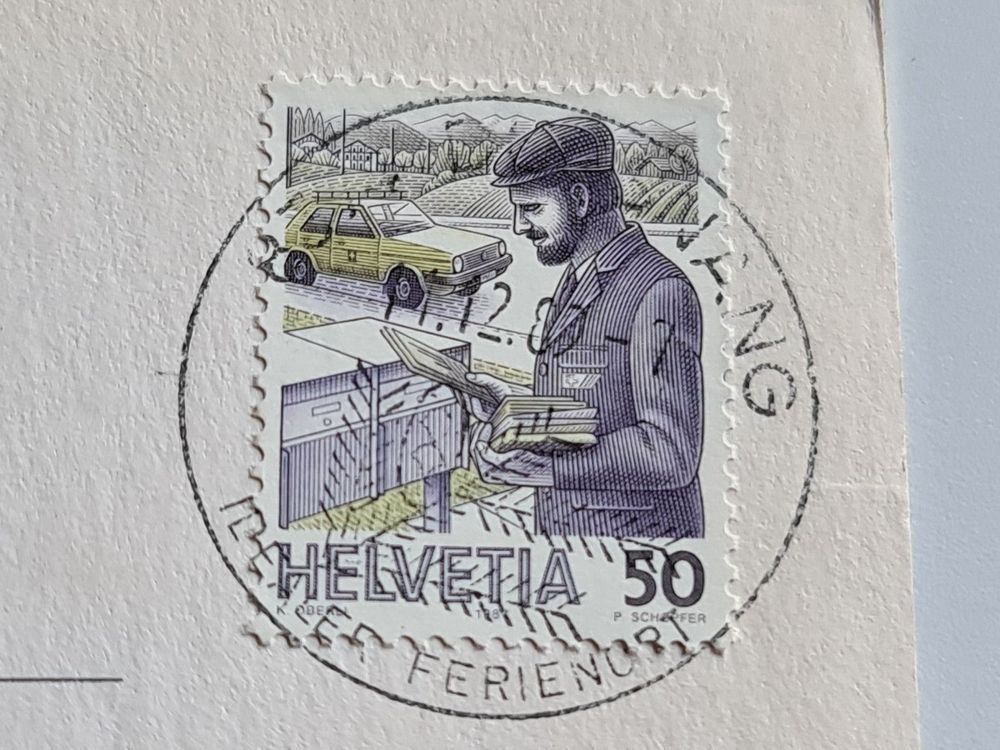Cartoline postali: Ansichtskarte Dussnang Thurgau 1989 – Usato da Dintikon venduto da Vexi 1