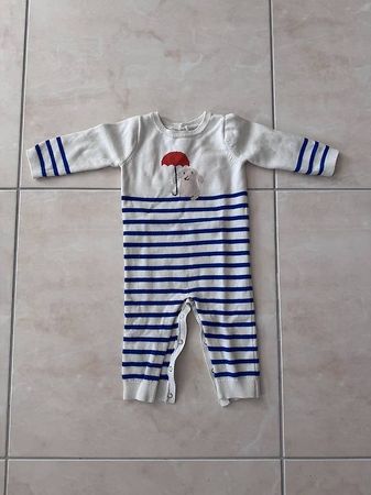 Jacadi winter baby striped romper 