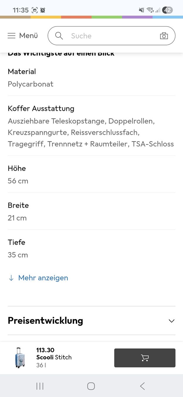 Valigie: Stitch Handgepäckkoffer, 1x gebraucht – Nuovo (secondo la descrizione) da Zürich venduto da mil_2hmy 4