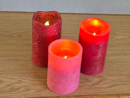 3-er SET, LED Kerzen mit Batteriebetrieb