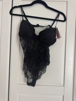 H&M Spitzenbody schwarz Push-up, 75C – neu mit Etikett