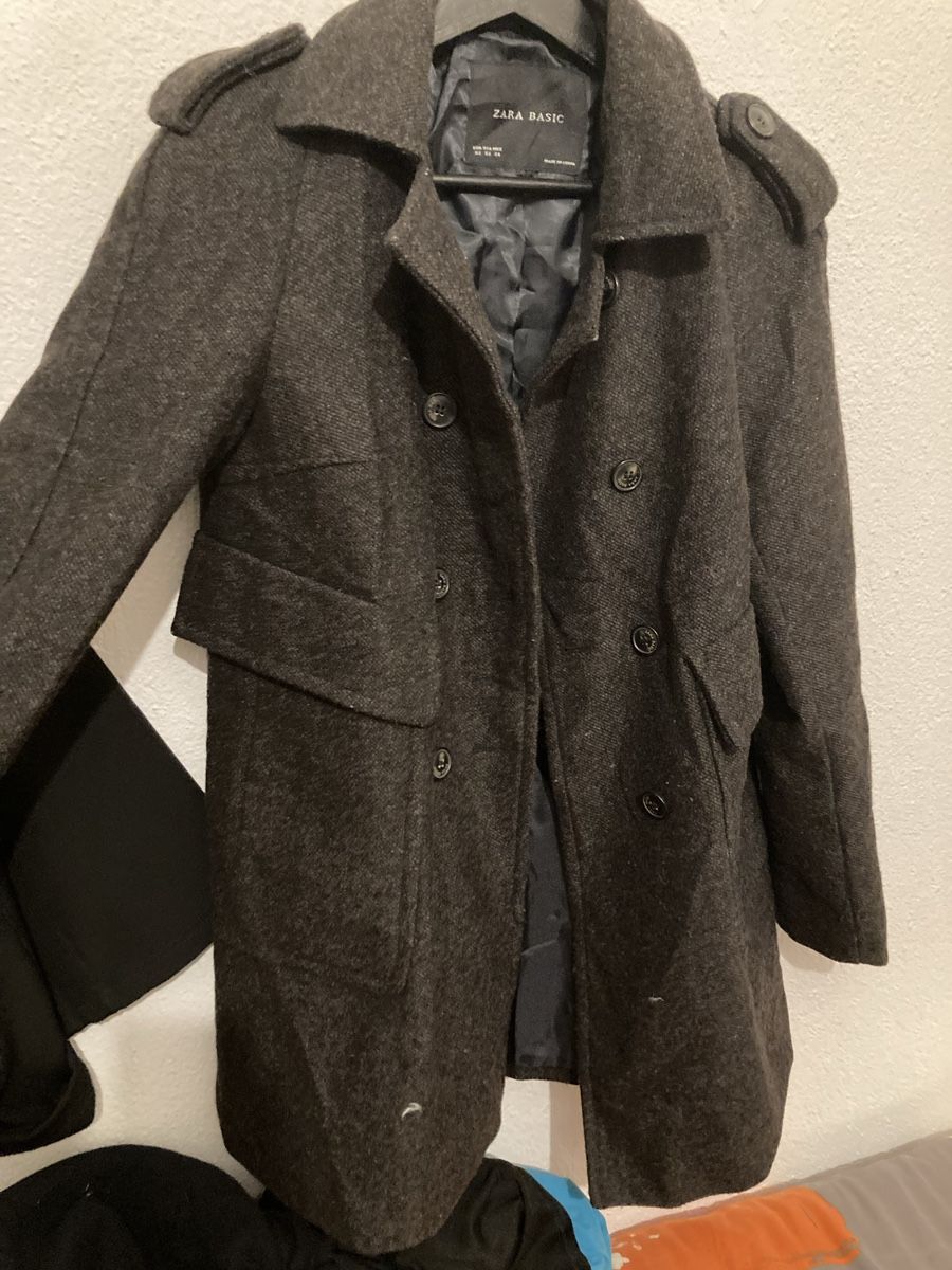 Cappotti: Zara Basic Pea Coat Double Breasted Grey Size S – Usato da Zürich venduto da sele_x