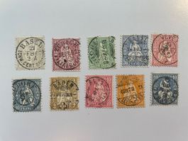 Sitzende Helvetia Lot, gestempelt Zentrum