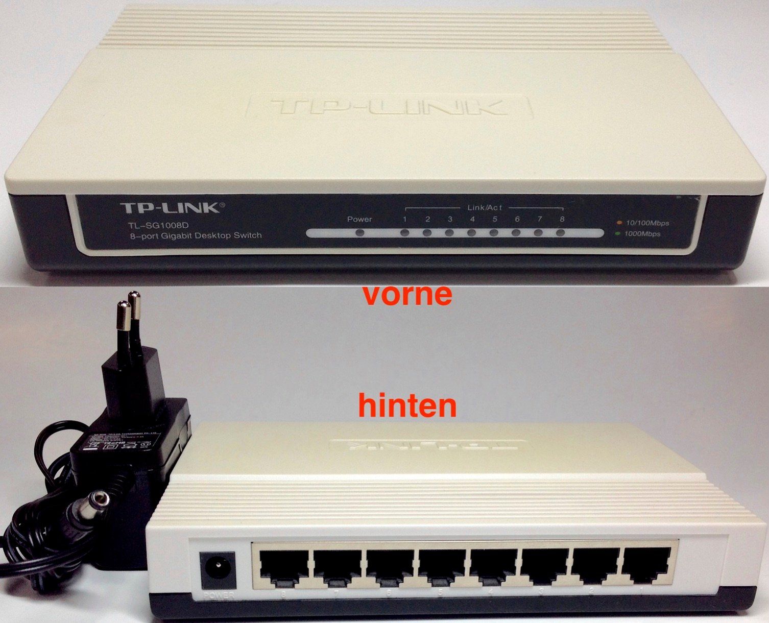 TP-Link Hubs & Switches: TP-Link TL-SG1008D Switch 8-Port Ethernet/Fast Ethernet – Gebraucht aus Reinach AG von RiesenServicesGmbH
