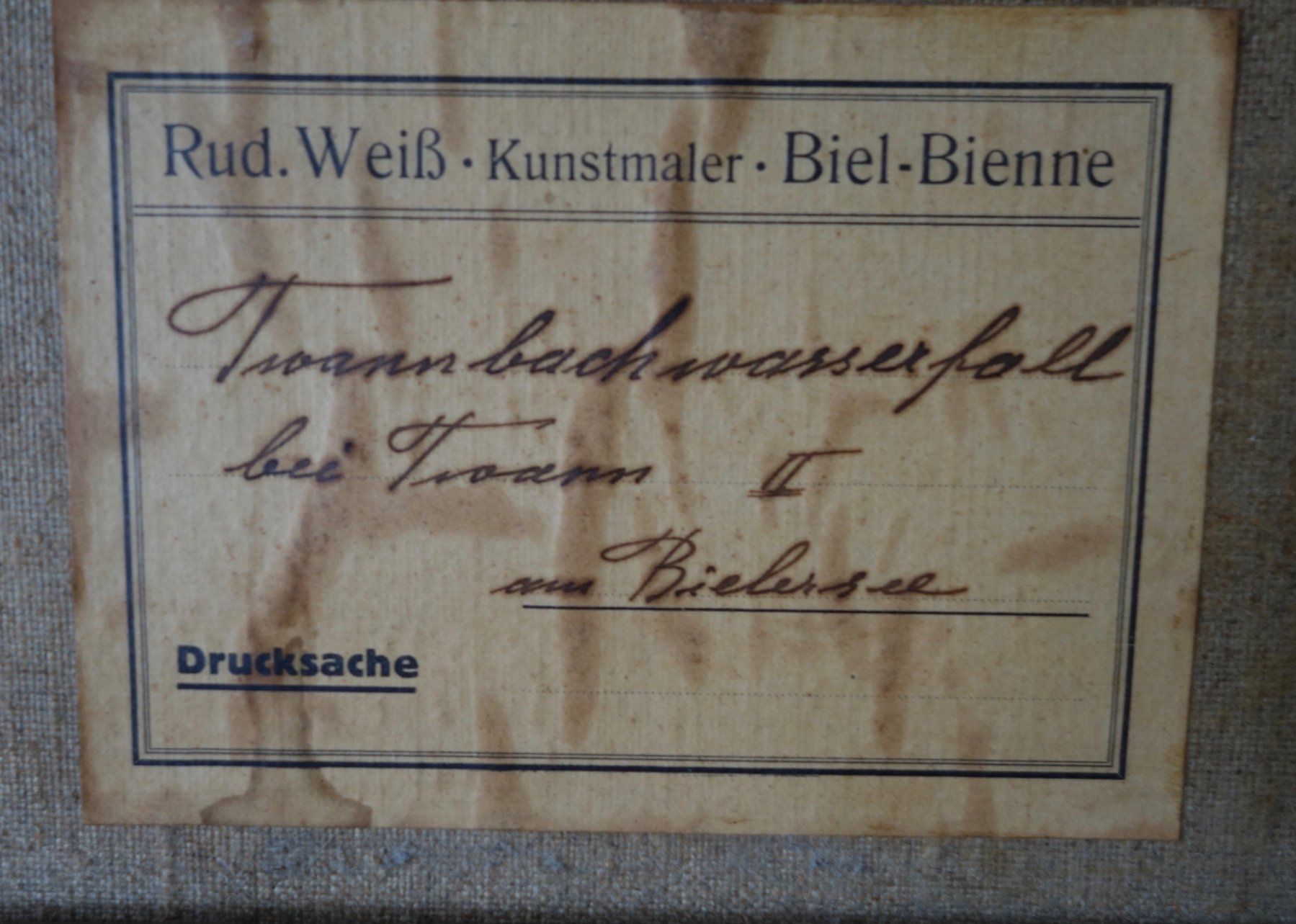 Dipinti: Gemälde Rudolf Weiss Twannbachwasserfall 1914 – Usato da Biel/Bienne venduto da Rothar 3