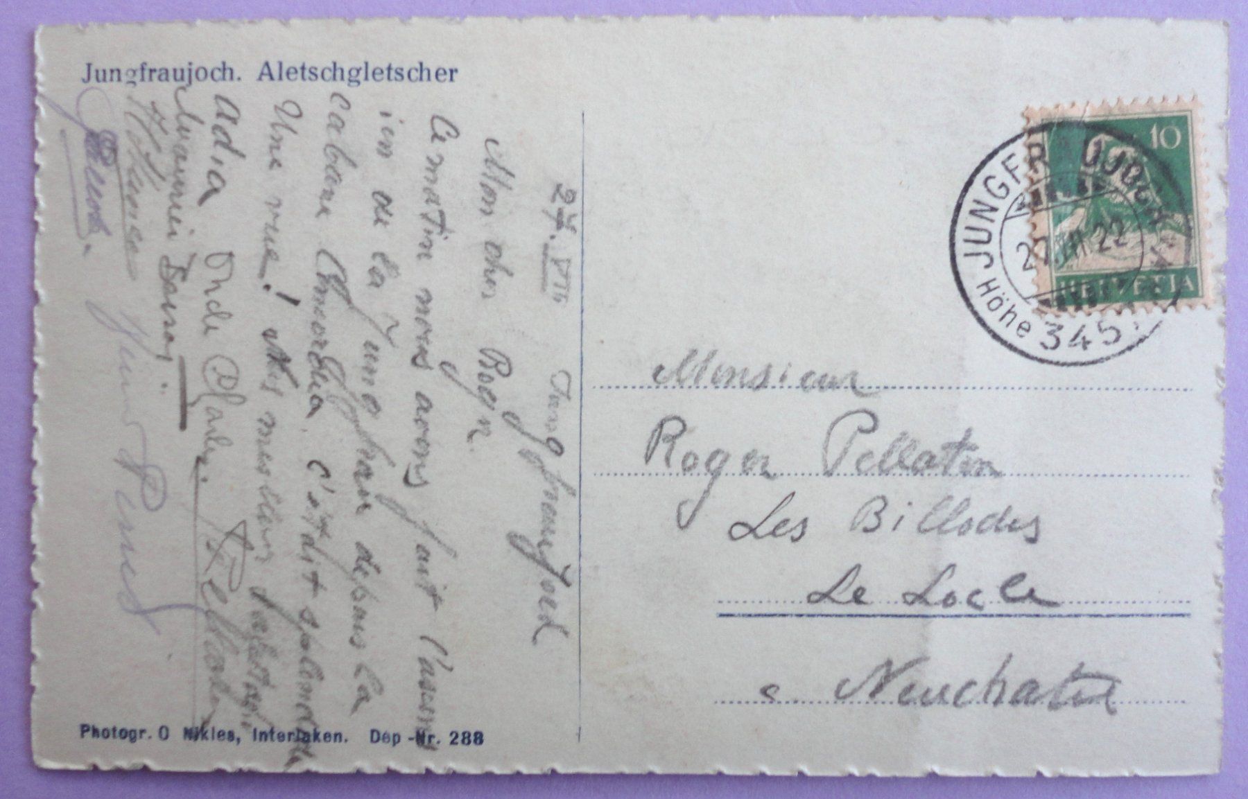 Cartoline postali: Jungfraujoch, Aletschgletscher – Usato da Fétigny venduto da Billy2miny 1