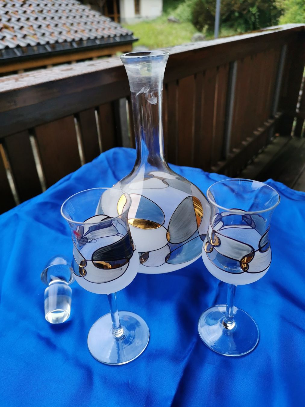Caraffe: Mundgeblasene Karaffe mit 2 Gläsern – Usato da Filzbach venduto da Sabenasi