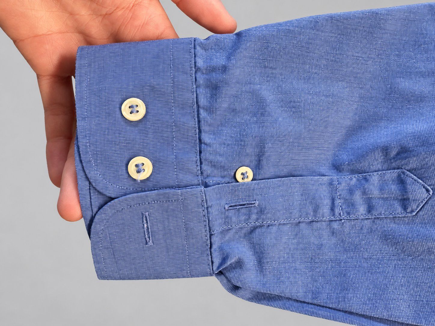 Chemises: Nettelstroth Hemd ca. XL graublau Langarm Button-down – D'occasion à Kappelen par enni_974 2