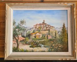 Ölgemälde Saint Paul de Vence (Cote d'azur), signiert, 1982