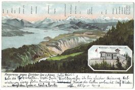 Panorama  gegen  Zürcher  See  u.  Alpen