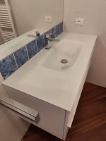 Top vetro bianco mobile lavabo