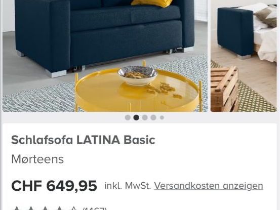 Divani: Schlafsofa LATINA Basic dunkelblau, gut erhalten, – Usato da Udligenswil venduto da mar_69vc 2