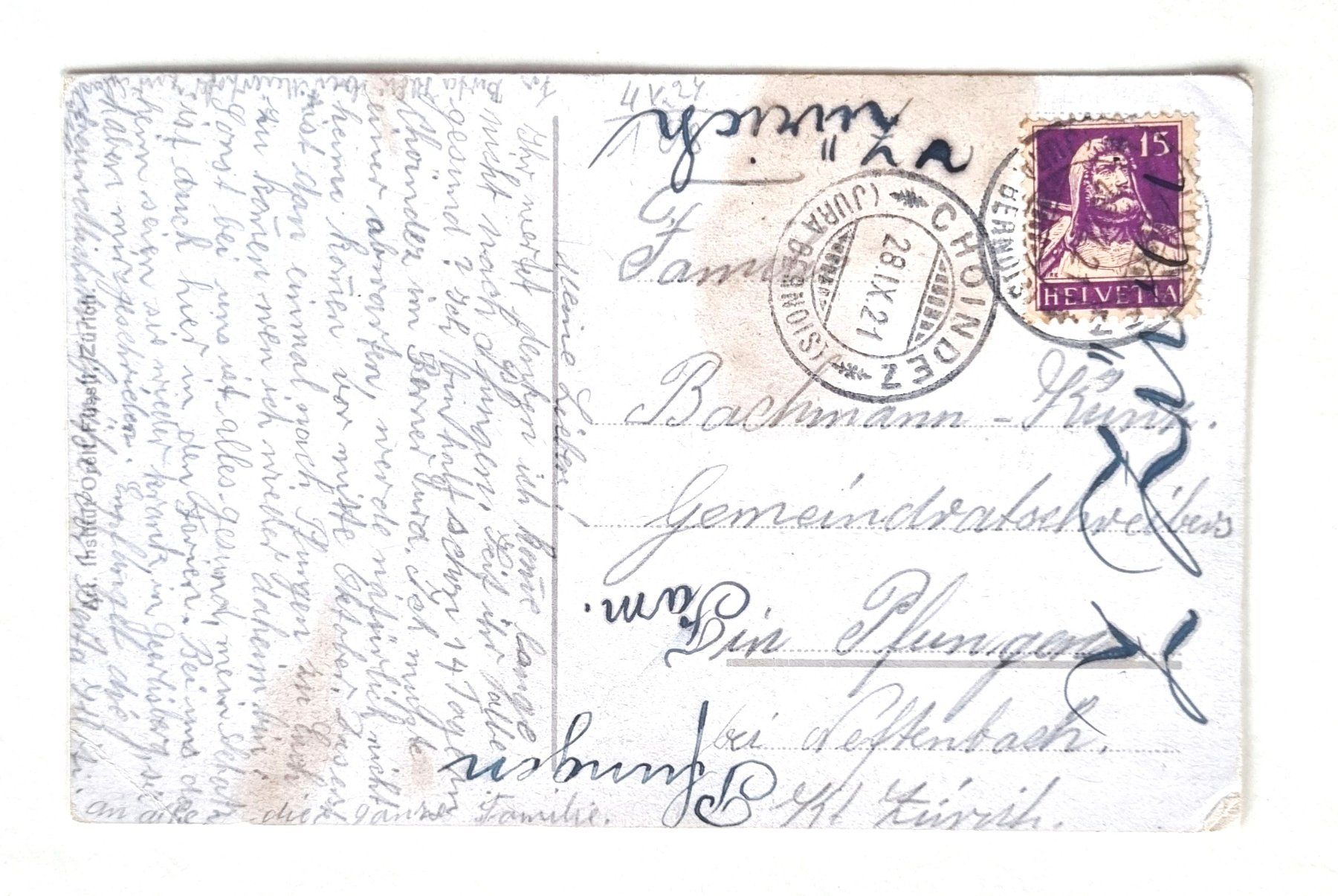 Cartes postales: Choindez - Fabirk - Eisenwerke - Bahnhof - 1922 – D'occasion à Rothrist par RROENK 1
