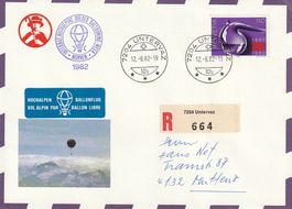 Pestalozzi-Stiftung, Mürren 1982, Ballonpost