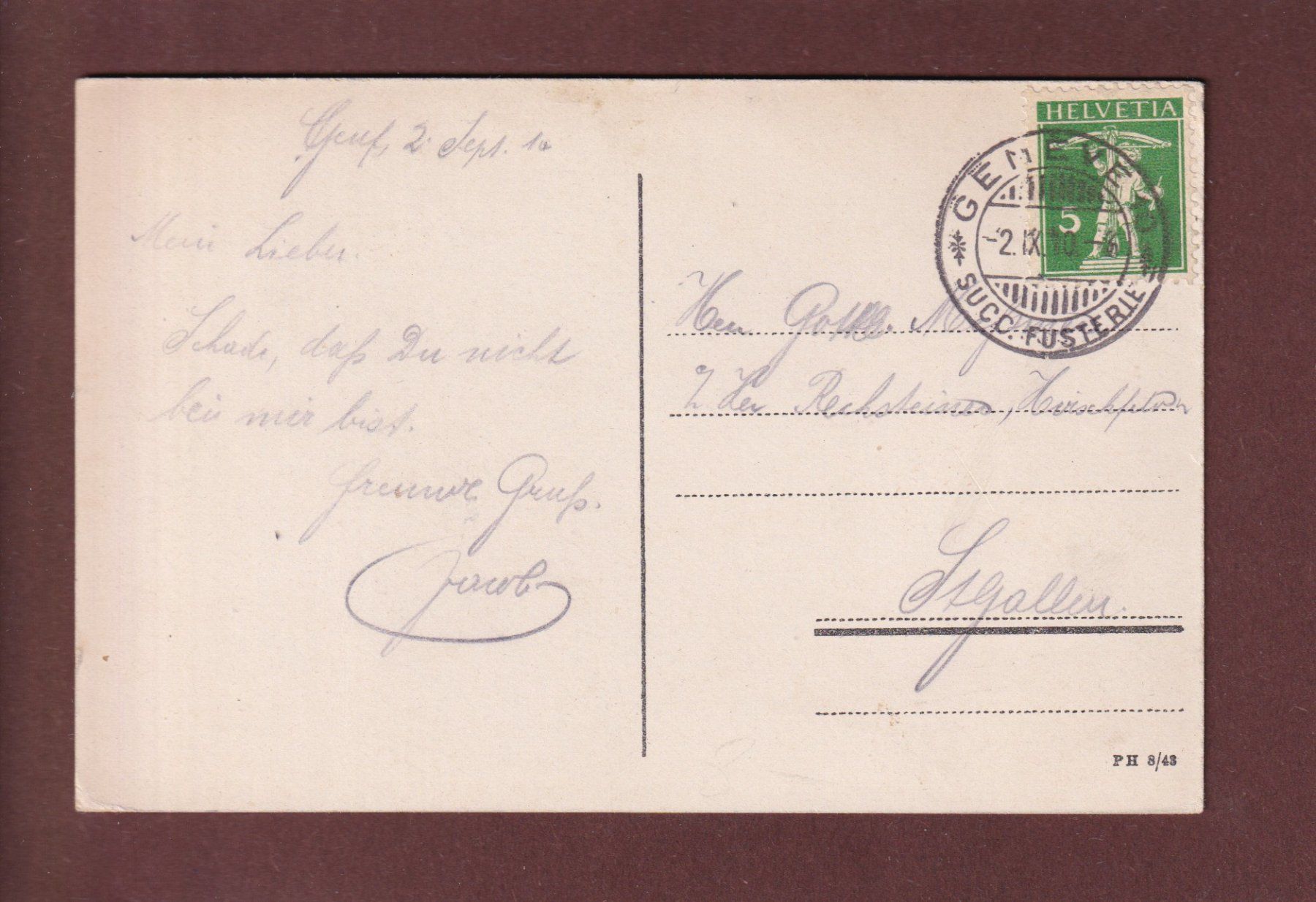 Cartoline postali: GENEVE - Bateau CGN La Suisse - 1910 – Usato da Pully venduto da nicecards-shop 1