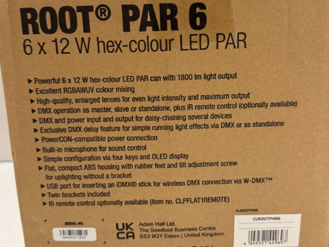 Lampade: 2x Cameo Root Par 6  LED Par (X1146) – Nuovo (secondo la descrizione) da Däniken SO venduto da Profog1 8