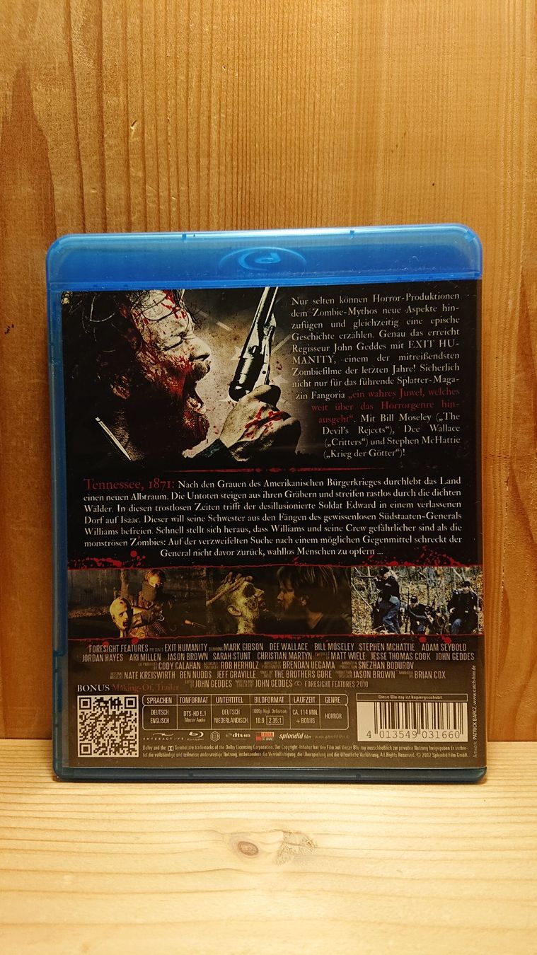 Tutti i DVDs: EXIT HUMANITY Blu-Ray – Usato da Wilderswil venduto da Exebub 1
