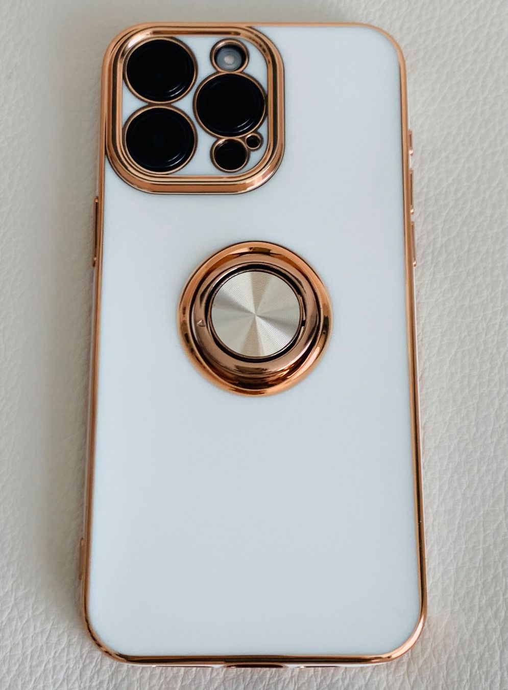 Apple Cover & Protezioni schermo: iPhone15 Pro Max Hülle Weiss/Rosegold mit Ringhalter – Nuovo e nell'imballaggio originale da Rikon im Tösstal venduto da Alpenmutz