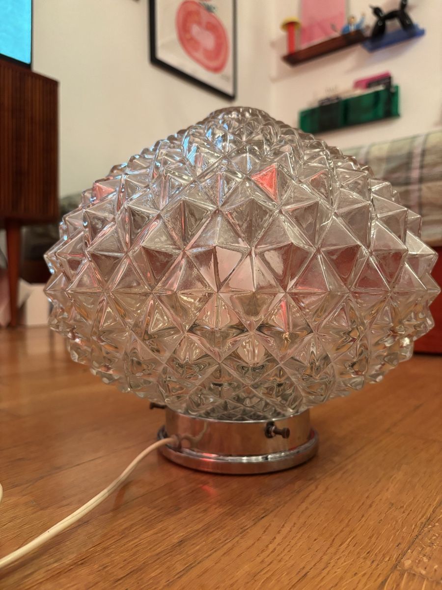 Lampade: 1970s table glass lamp space age  – Usato da Lugano venduto da rrkivio 1
