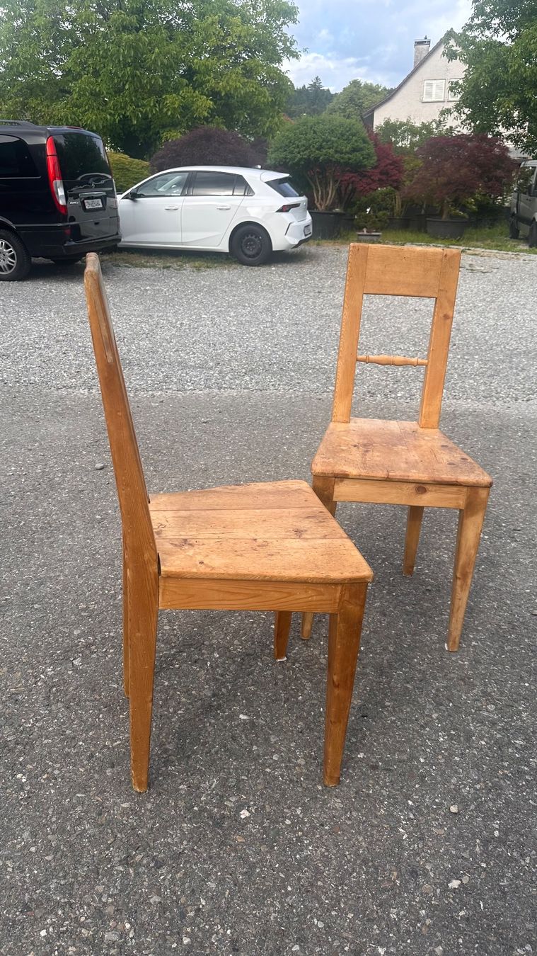 Sedie: 2x Holzstühle Vintage rustikall, unikat – Usato da Otelfingen venduto da Yossi-68 1